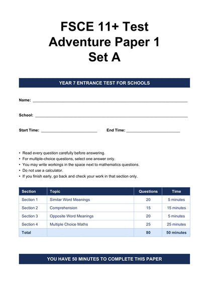 FSCE Style 11+ Practice Papers: Book 1