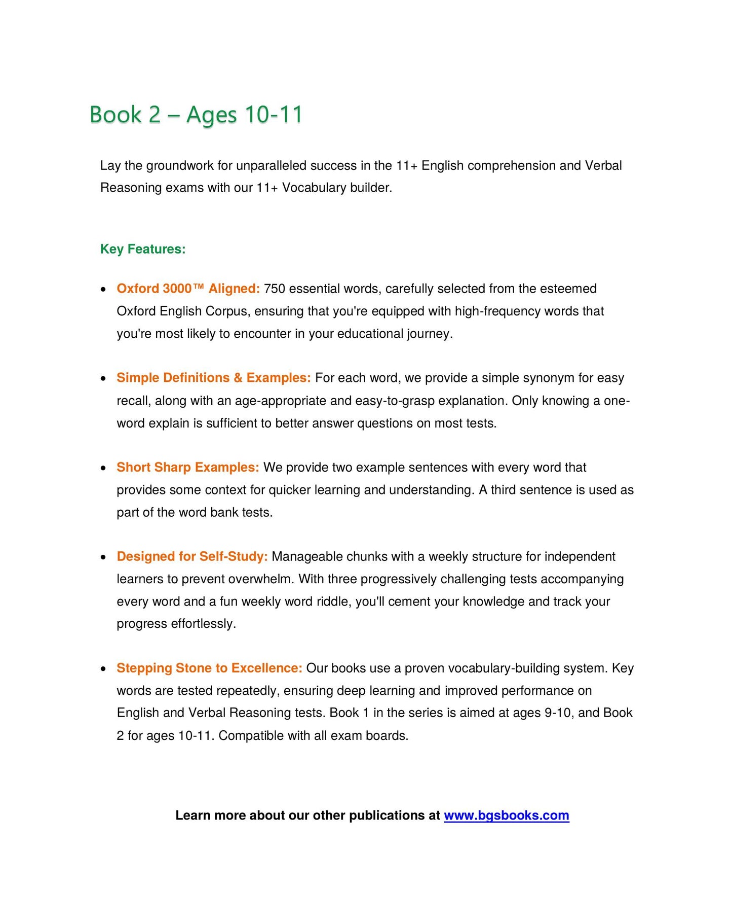 My Weekly 11+ Vocabulary: Book 2 (Ages 10-11)