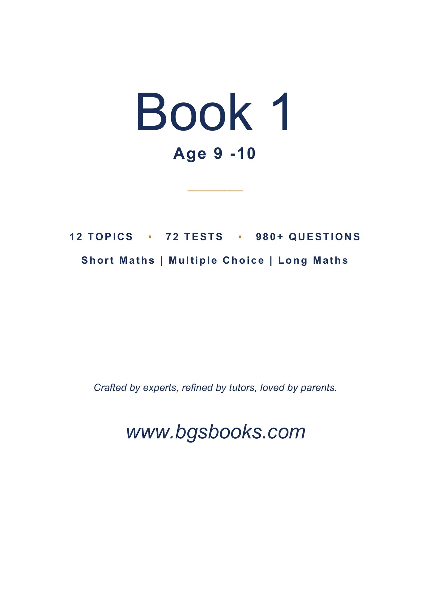 11+ Maths Topic Tests - Ages 9-10, Book 1