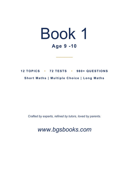 11+ Maths Topic Tests - Ages 9-10, Book 1