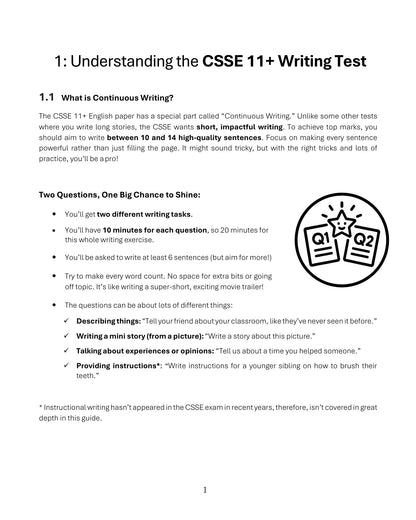 The Complete Guide to CSSE 11+ Continuous Writing