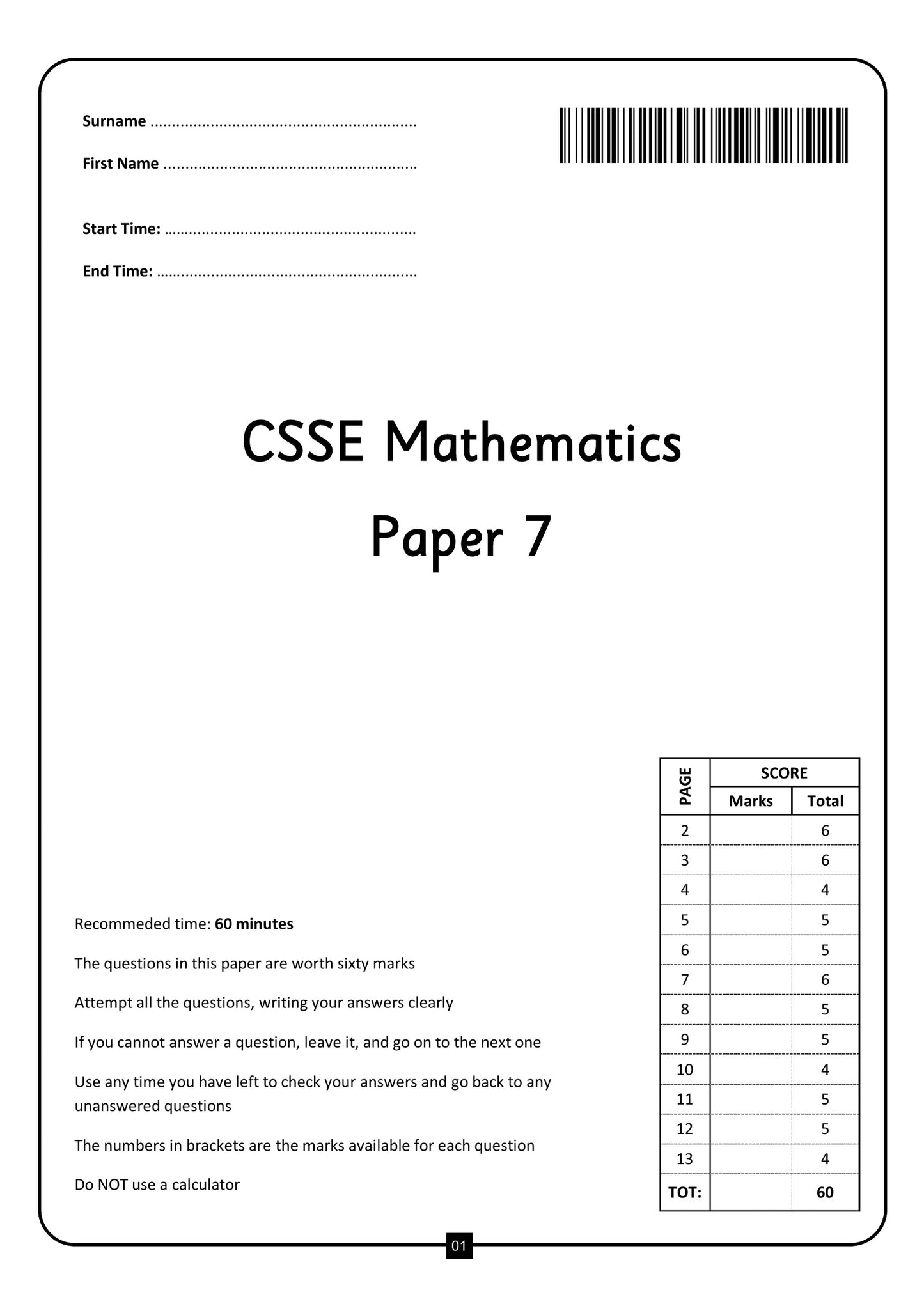 CSSE 11+ Maths Practice Papers: Book 2
