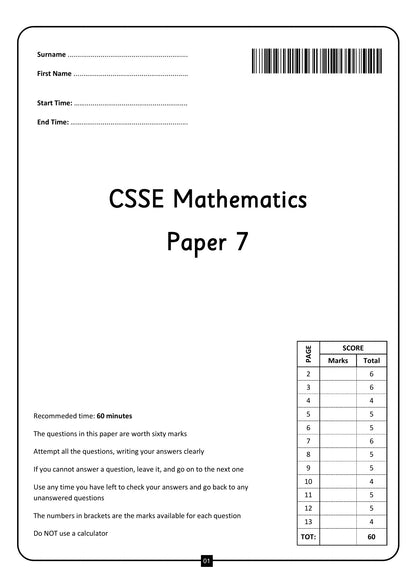 CSSE 11+ Maths Practice Papers: Book 2