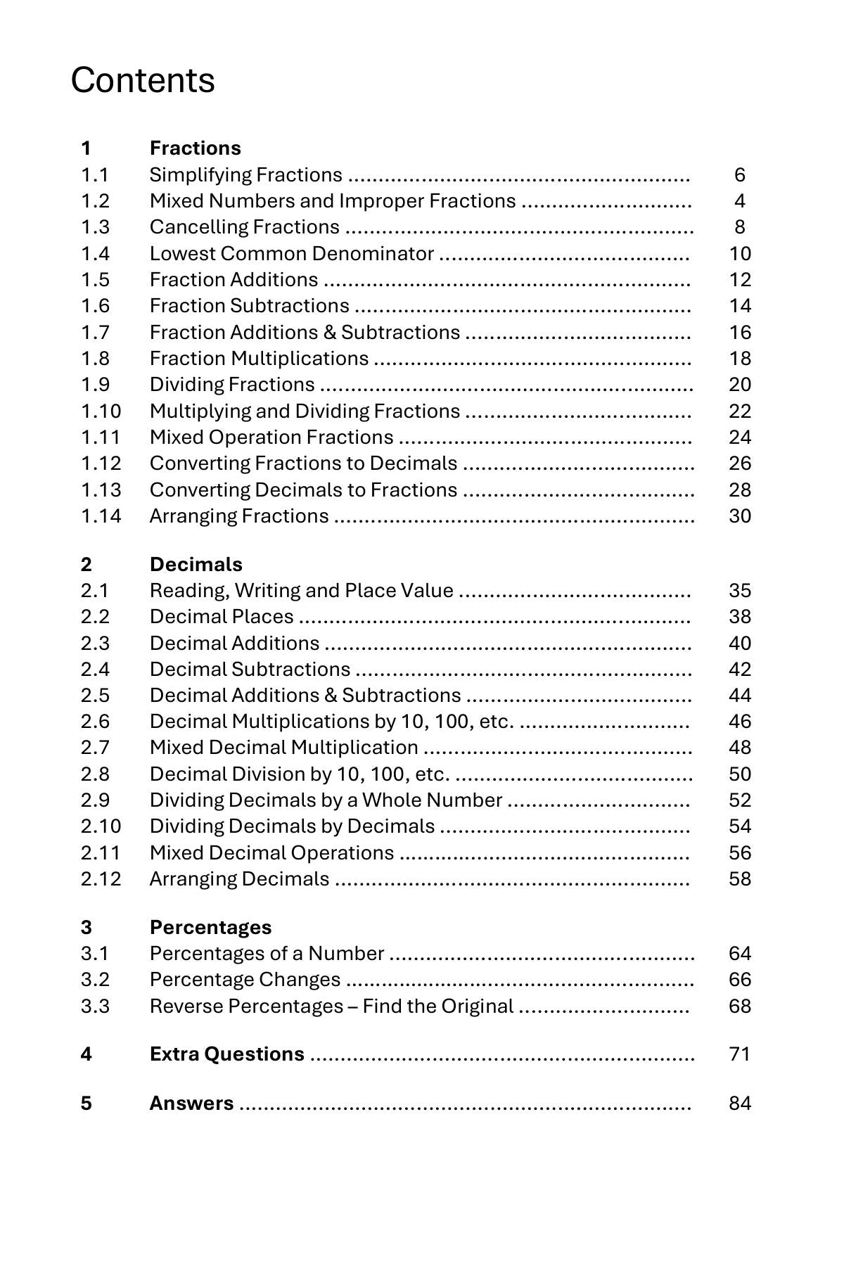 Maths Practice and Revision: Book 1 - Decimals, Fractions and Percentages