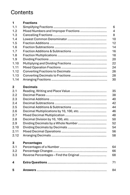 Maths Practice and Revision: Book 1 - Decimals, Fractions and Percentages