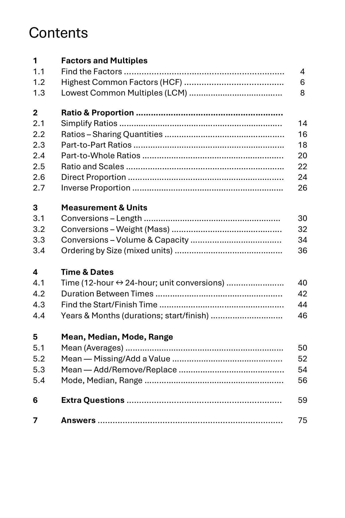 Maths Practice and Revision: Book 2 - Factors, Ratio, Measurement, Time and Averages