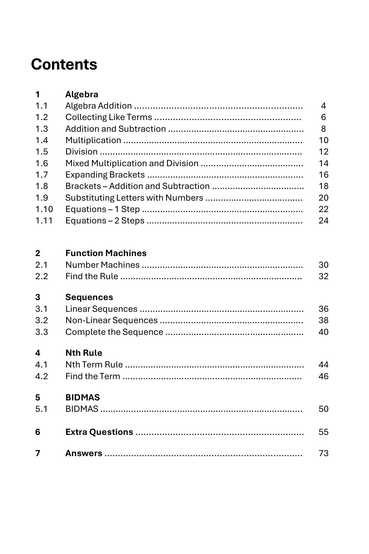 Maths Practice and Revision: Book 3 - Algebra, Sequences and BIDMAS
