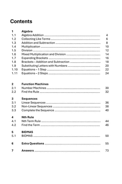 Maths Practice and Revision: Book 3 - Algebra, Sequences and BIDMAS