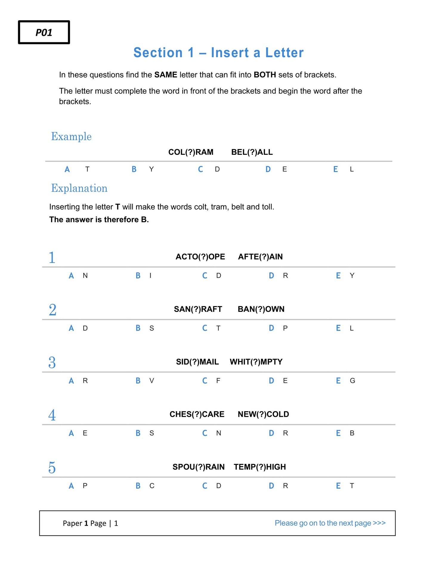 11+ Verbal Reasoning Practice Papers: GL Format Book 1