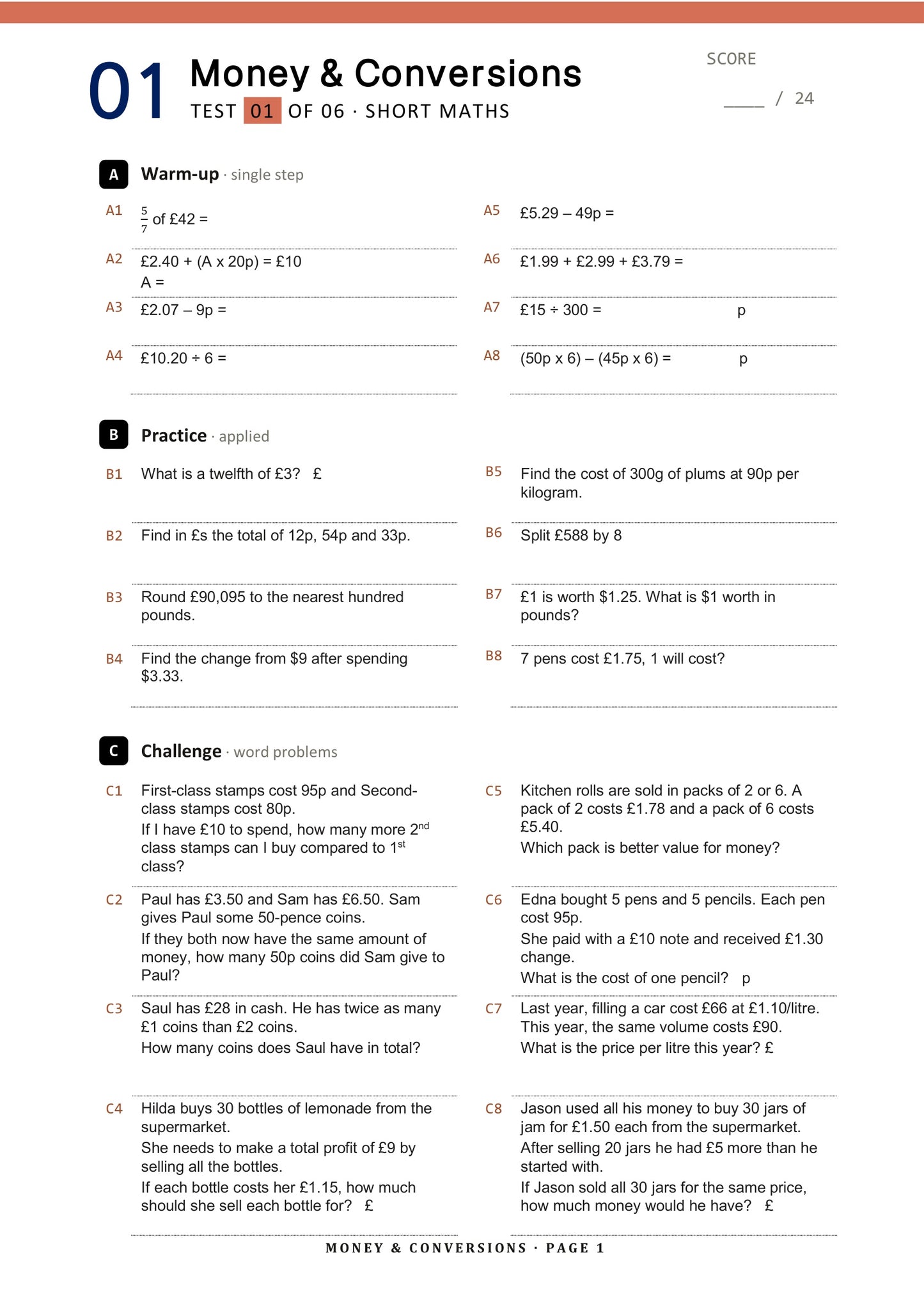 11+ Maths Topic Tests - Ages 10-11, Book 1