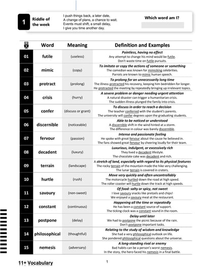 My Weekly 11+ Vocabulary: Book 2 (Ages 10-11)
