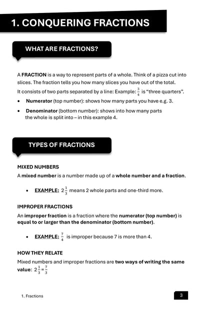 Maths Practice and Revision: Book 1 - Decimals, Fractions and Percentages