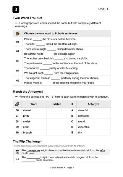 My Weekly 11+ Synonyms and Antonyms