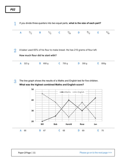 11+ Maths Practice Papers: GL Format Book 1