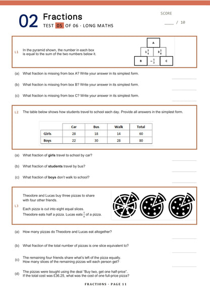 11+ Maths Topic Tests - Ages 10-11, Book 1