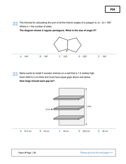 11+ Maths Practice Papers: GL Format Book 1