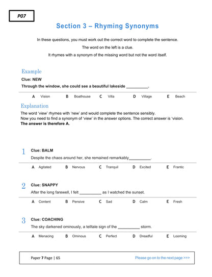 11+ Verbal Reasoning Practice Papers: GL Format Book 1