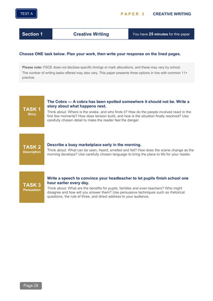 FSCE Style 11+ Practice Papers: Book 1