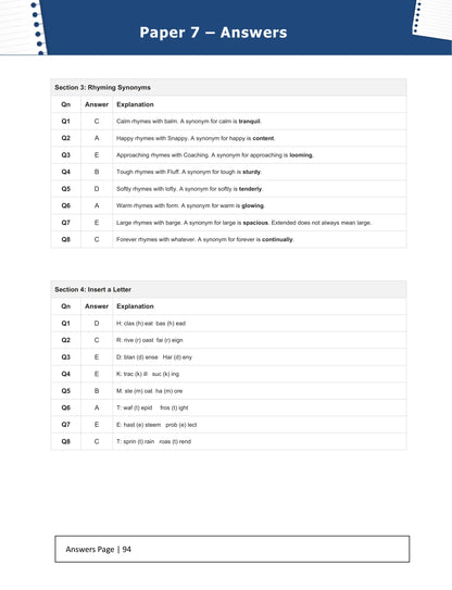 11+ Verbal Reasoning Practice Papers: GL Format Book 1