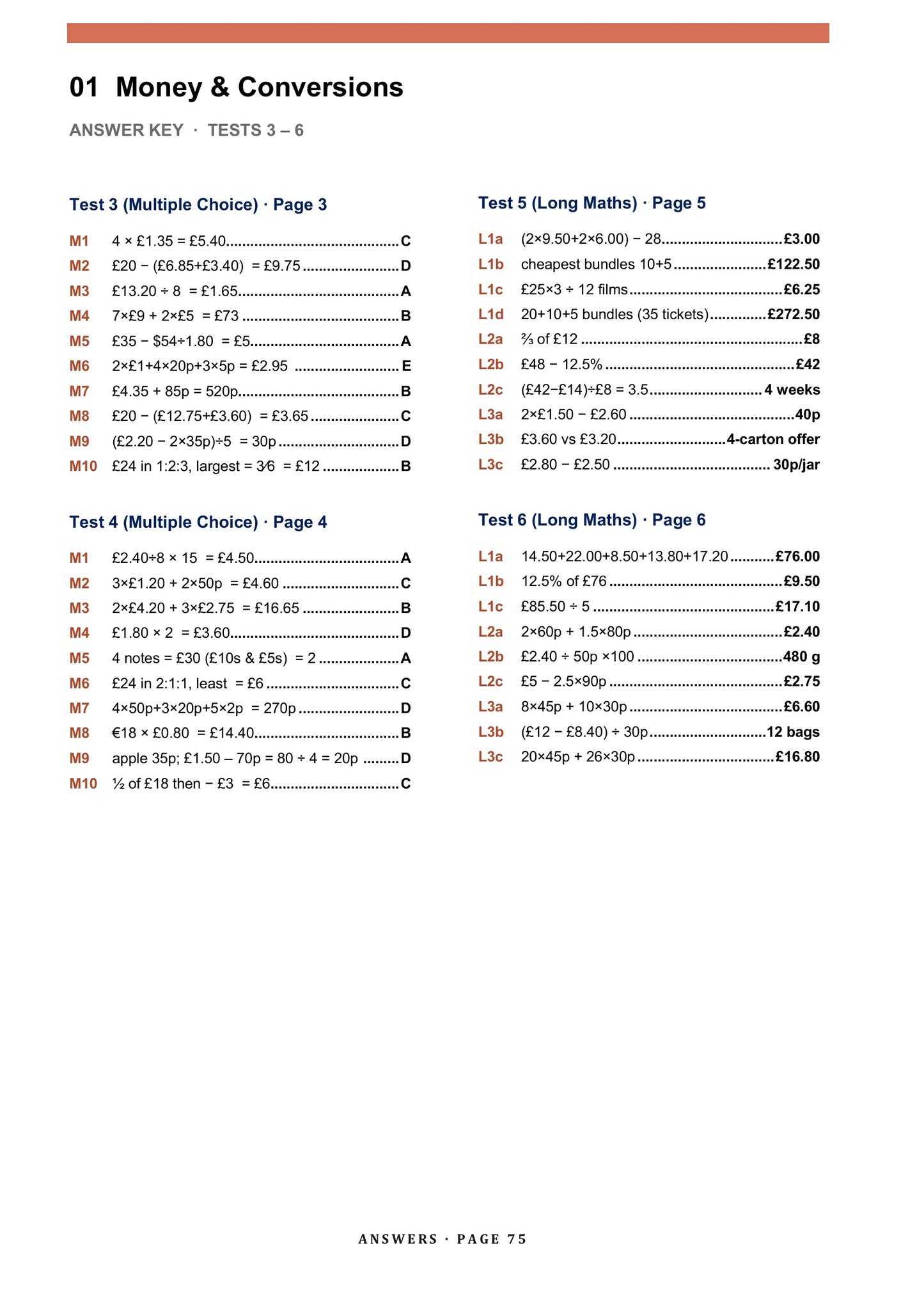 11+ Maths Topic Tests - Ages 9-10, Book 1