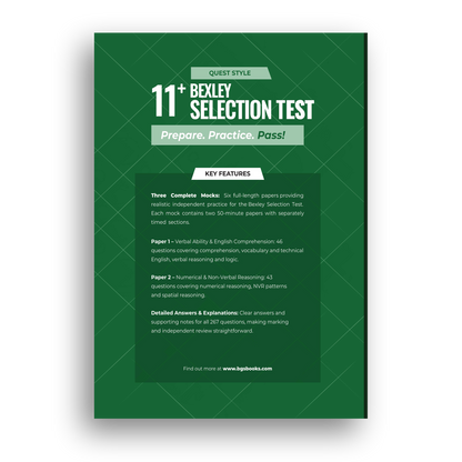 Bexley 11+ Selection Test: Book 1 — back cover
