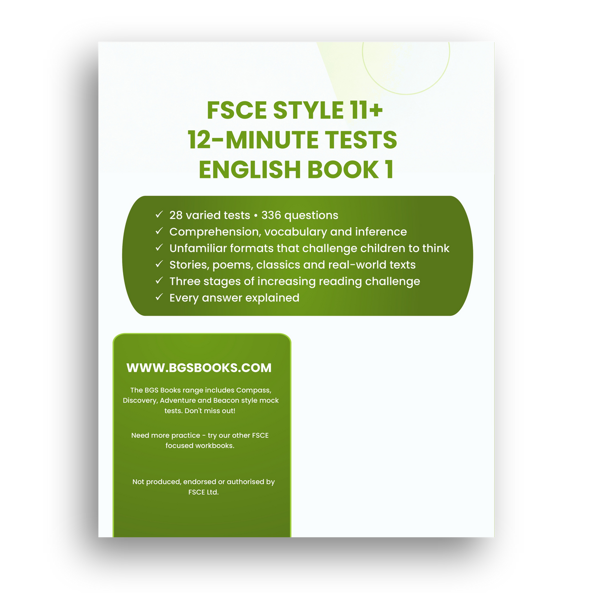 FSCE 11+ English back cover