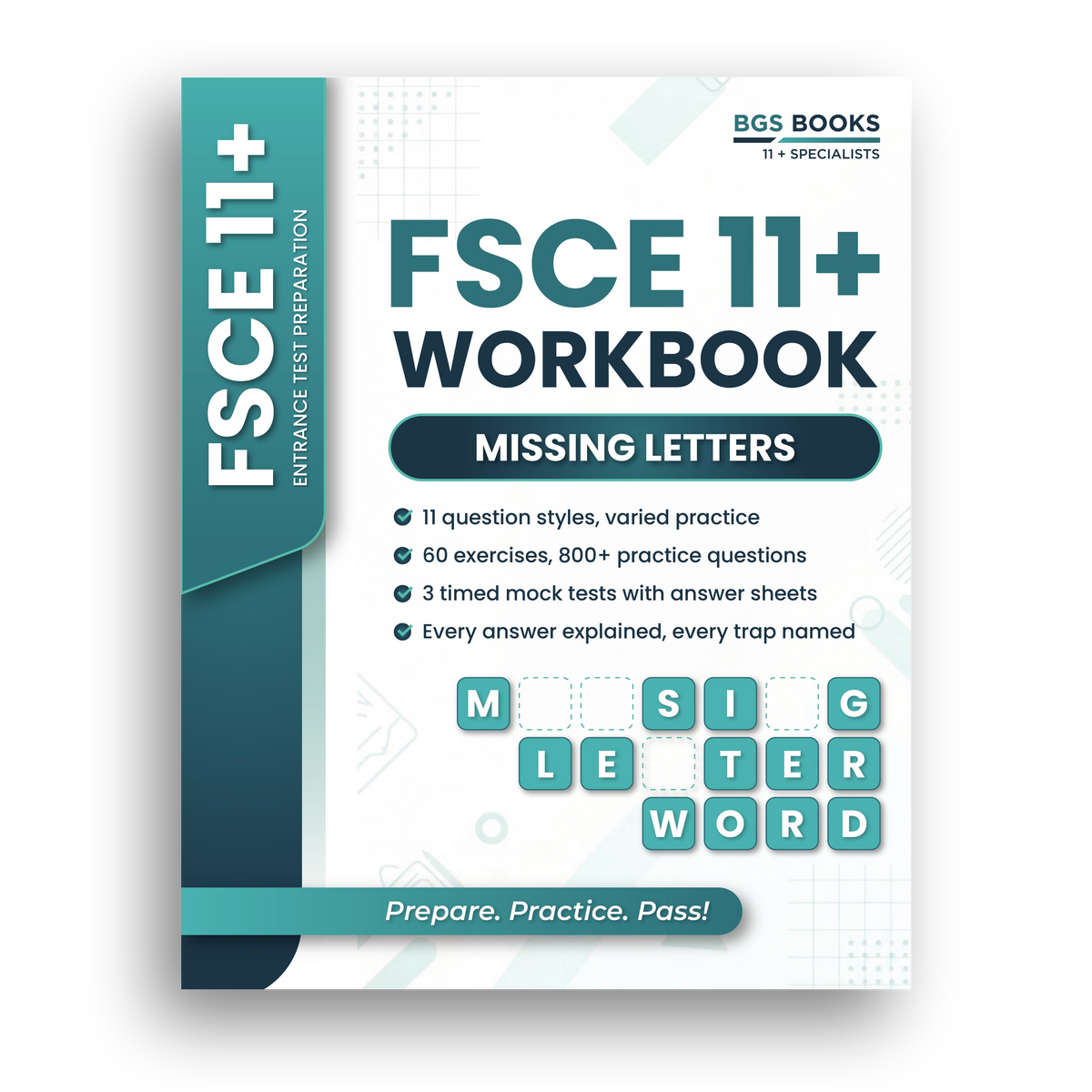 FSCE Style 11+ Missing Letters Workbook front cover