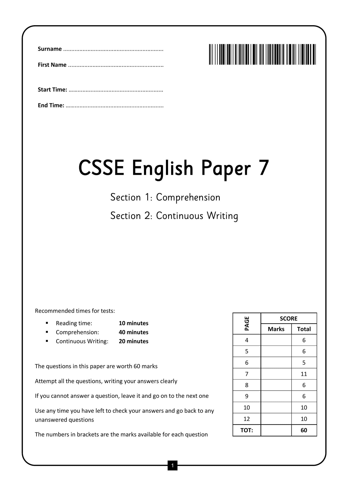 CSSE 11+ English Practice Papers: Book 2