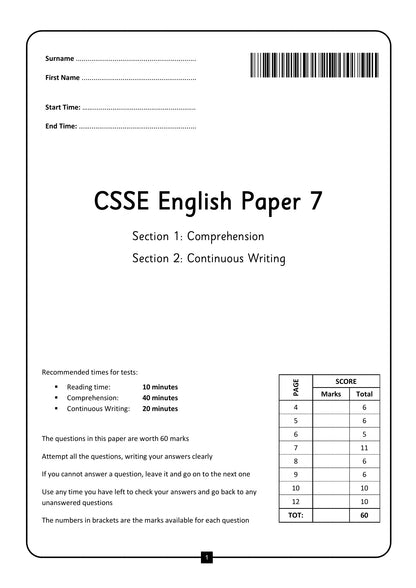 CSSE 11+ English Practice Papers: Book 2