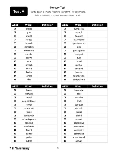 My Weekly 11+ Vocabulary: Book 1 (Ages 9-10)